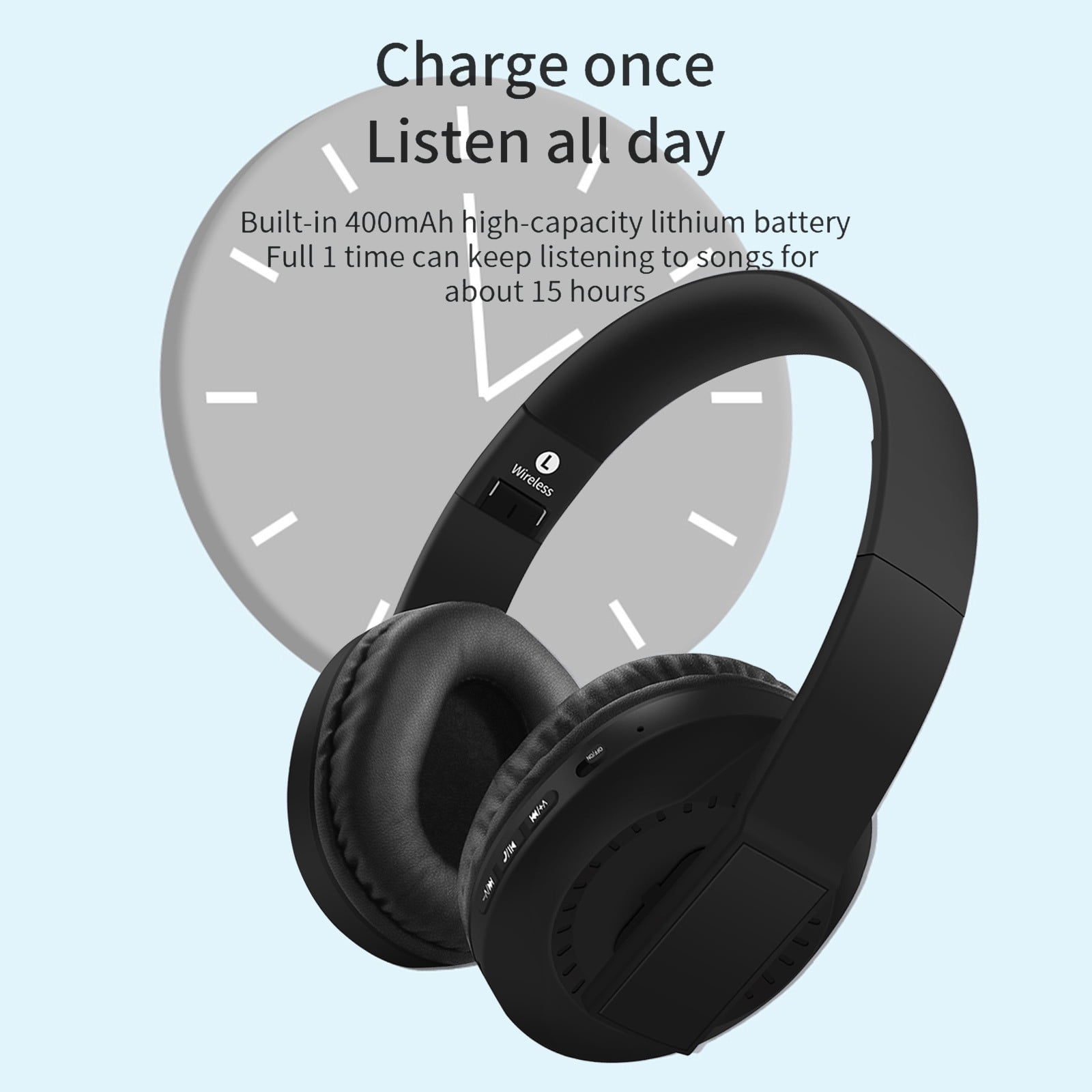 Bluetooth Wireless Headset – 5.3 Wireless Bluetooth Headset, Full-Ear Heavy Plug-In Card, Foldable And Telescopic Plug-In Cable For Communication