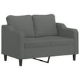 thumbnail image 3 of vidaXL 2 Piece Sofa Set with Cushions Dark Gray Fabric, 3 of 5