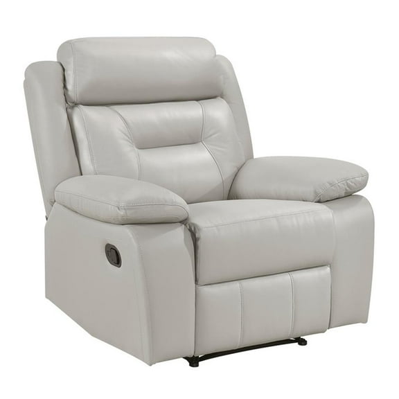 Lexicon Laconia Leather Reclining Chair in Silver