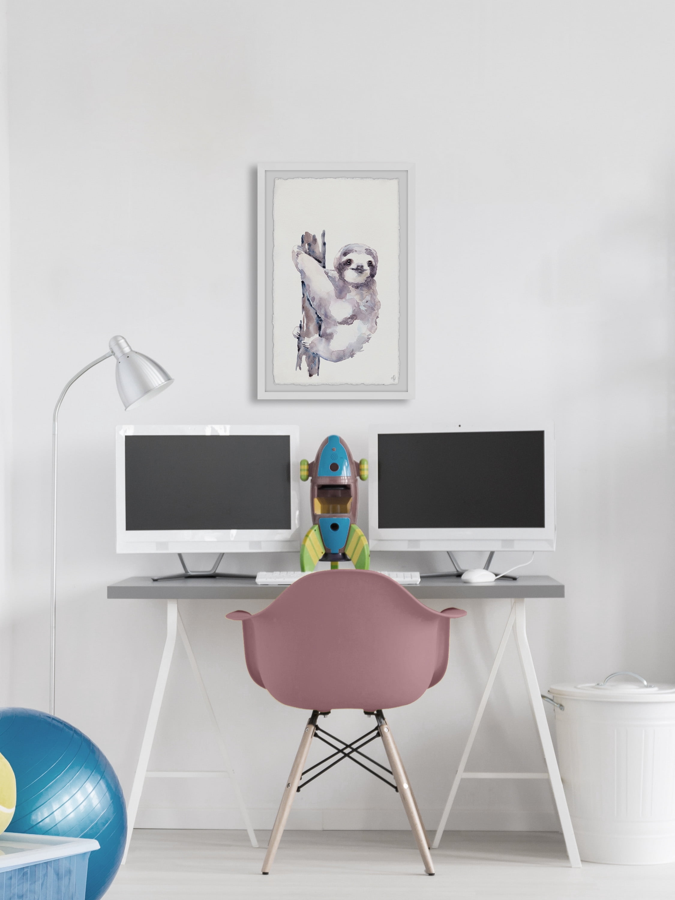 Marmont Hill Happy Sloth Framed Wall Art