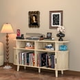 thumbnail image 5 of Large Record Player Stand, Turntable Stand with Charging Station & USB Ports, Record Storage Cabinet, 5 of 7