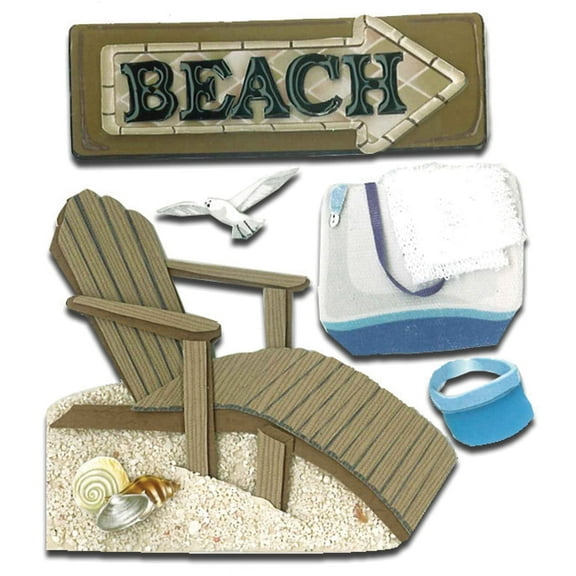 Jolee's Boutique Beach House Dimensional Stickers, 5 Piece