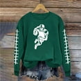 thumbnail image 4 of Jinhomg Women's Trendy Fall Pullover Casual Football Graphic Sweatshirt Lightweight Comfy Long Sleeve Crewneck Lounge Tops Daily Wear Today's Deals of The Day Green M, 4 of 5