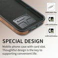 thumbnail image 5 of Nalacover Wallet Case for iPhone 13, Premium Leather Case with Card Holder, 360°Rotation Ring Kickstand, RFID Blocking Protective Magnetic Back Clsoure Case For iPhone 13, Brown, 5 of 13
