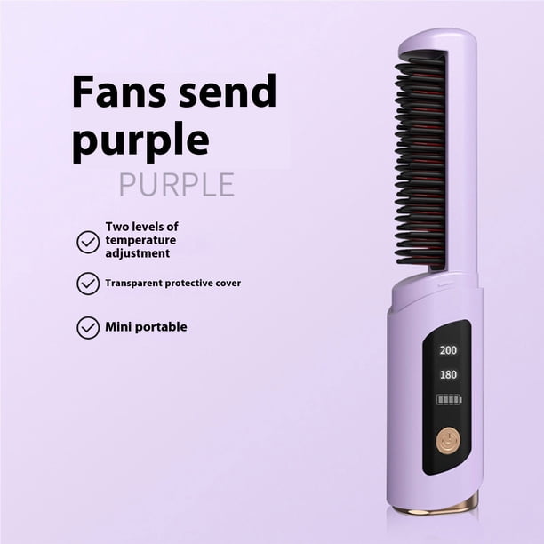 Cordless Hair Straightener Brush,Portable Hair Straightening 