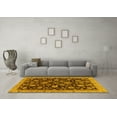 thumbnail image 3 of Ahgly Company Indoor Round Oriental Yellow Traditional Area Rugs, 4' Round, 3 of 4