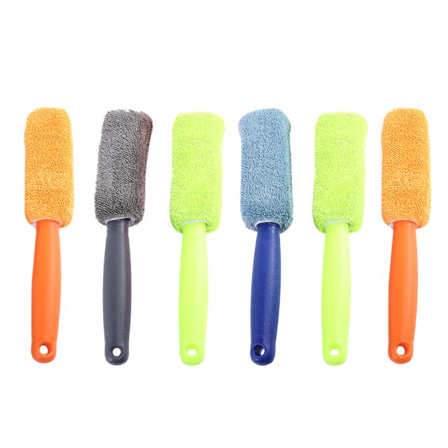4pcs Coche Motocicleta Rueda Neumático Superfine Fiber Brush Hub Limpiar Lavar Útil Cepillo Coche Camión Motocicleta Bicicleta Lavado Herramientas de limpieza (azul, verde, gris y naranja)