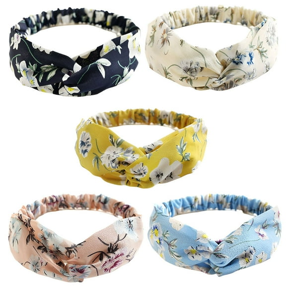 TELOLY 5Pcs Headbands for Women,Cloth Sweat Band,Non Slip Headbands for Women,Mixing5