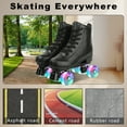 thumbnail image 5 of KFeng Shiny PU Leather Roller Skates for Indoor/Outdoor Use,Unisex Skates,Black(Women8.5/Men7), 5 of 8