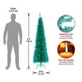 thumbnail image 4 of National Tree Company Artificial Pencil Slim Christmas Tree, Turquoise, Tinsel, Includes Stand, 6 Feet, 4 of 5