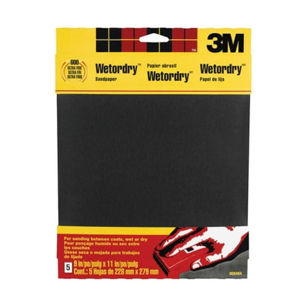 Wet/Dry Sandpaper, 600-Grit, 9 x 11-In., 5-Pk.
