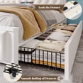 thumbnail image 2 of Romorgniz Queen Size Platform Bed Frame with 4 Storage Drawers & 2-Tier Storage Shelf &LED Light,Beige, 2 of 9