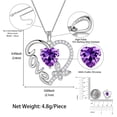 thumbnail image 4 of Juwaliy Collar de Corazón de Amor Morado Mariposa Collar de Piedra de Nacimiento de Febrero Amatista Dije de Plata Esterlina 925 Joyería Mujer Mamá Cumpleaños Regalo Del Día de San Valentín, 4 of 10