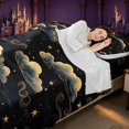 thumbnail image 4 of Homewish Clouds Stars Bed Sheets, Black and Gold Full Size Sheets, 4 Pieces, 1 Flat Sheet, 1 Fitted Sheet and 2 Pillowcases, 4 of 6