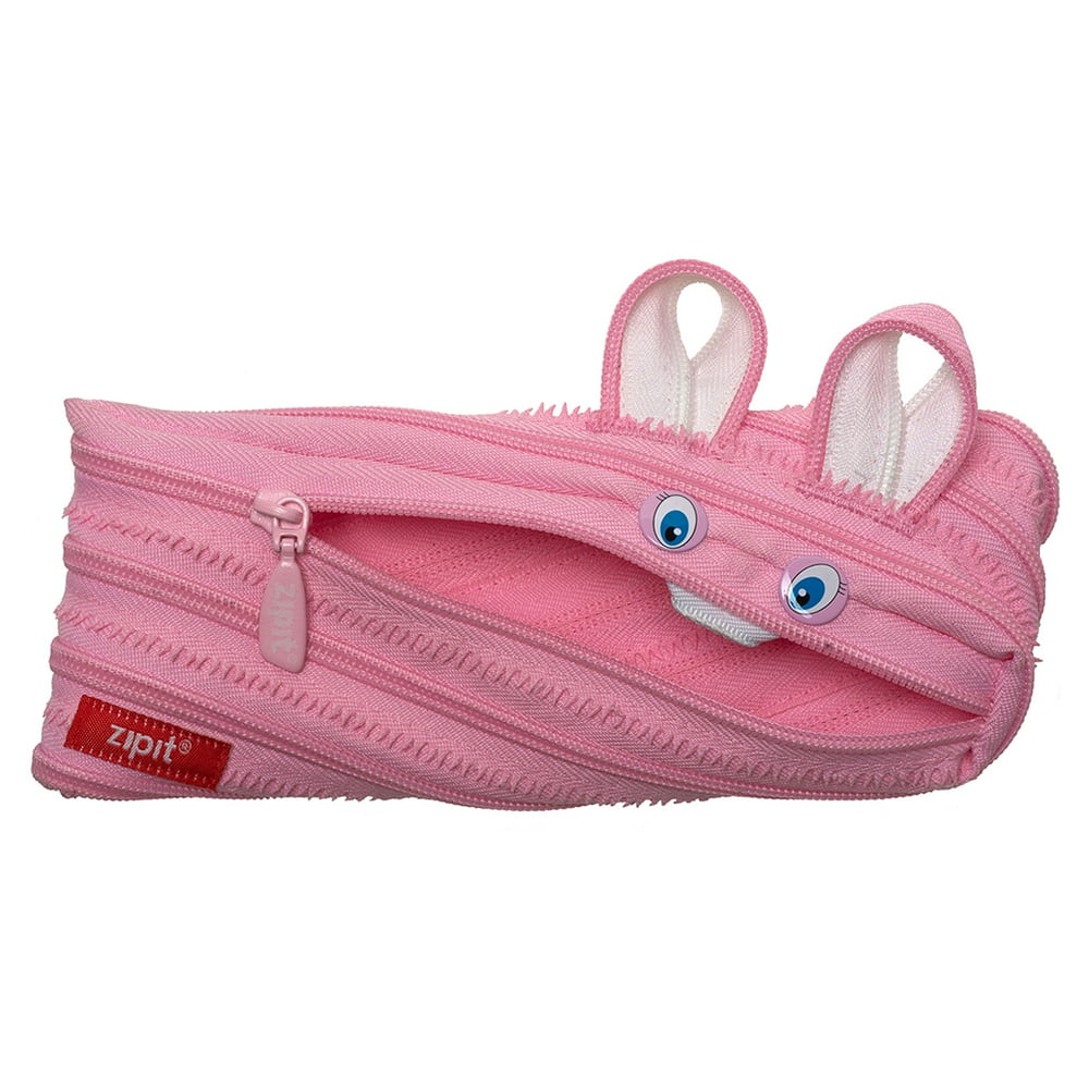 ZIPIT Animals Pencil Case for Kids, Holds up to 30 Pens, Machine
