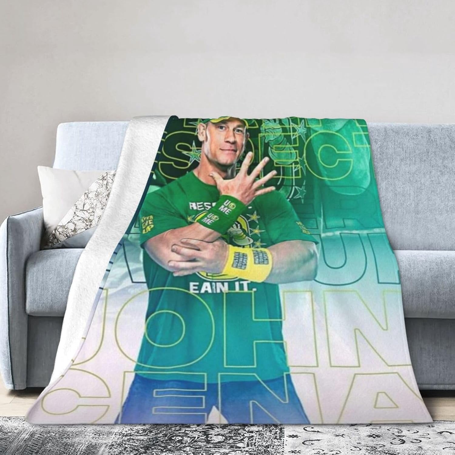 Ultra-Soft Anti-Pilling Lightweight Warm Blanket John Cena Blanket Cozy Blankets Decor for Couch Bed Sofa Bedroom Home 80x60 in