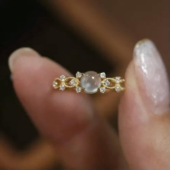 EOEMY Gorgeous Women Gold Plated Cubic Zirconia Rings Wedding Jewelry Size 6-10-8