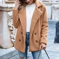 thumbnail image 3 of Difdany Womens 2024 Winter Fleece Teddy Bear Sherpa Jacket Coats with Pockets Camel L, 3 of 5