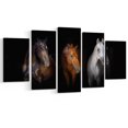 thumbnail image 2 of Chevaux Noirs Rouges et Blancs - Impression sur Toile d'Art Animalier, 2 of 3