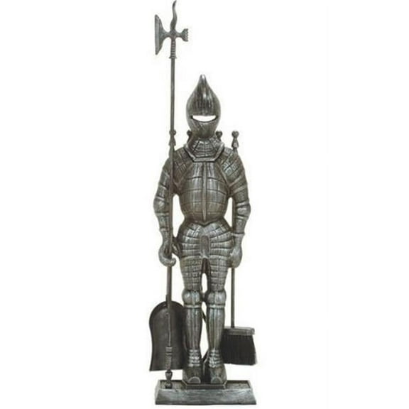 Knight Fireplace Tool Set, Pewter - 5 Piece