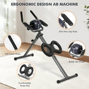 MaxKare Adjustable Ab Machine for Home Gym, 6-Level Core Workout Equipment with Detachable Ab Roller Wheel for Women, Foldable Core Trainer, 220lbs