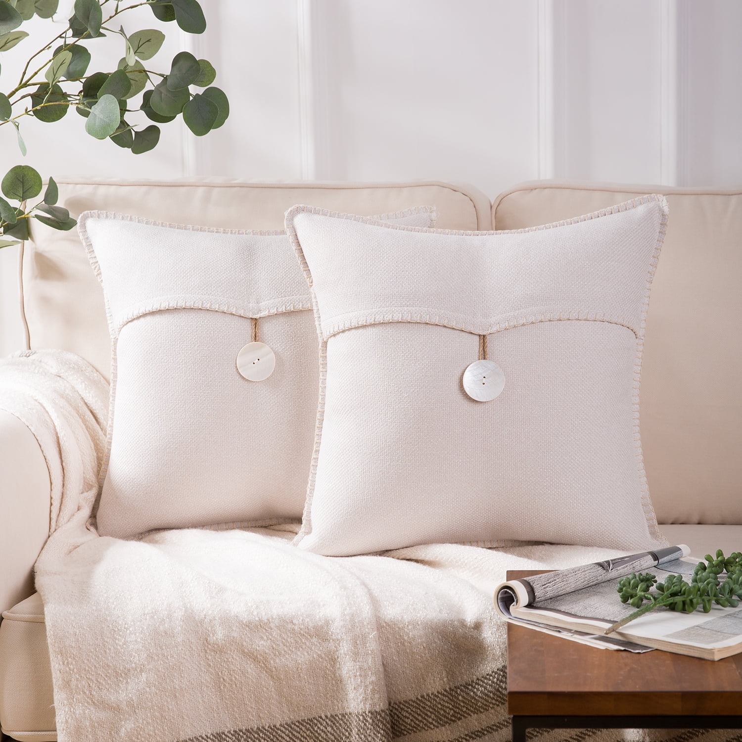 18'' Fashion square UK Style Pillow Case Cotton Linen Sofa Waist Cushion Cover 