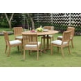 thumbnail image 5 of Teak Dining Set: 6 Seater 7 Pc: 60" Round Dining Table And 6 Arbor Stacking Armless Chairs Outdoor Patio Grade-A Teak Wood WholesaleTeak #WMDSAB56, 5 of 5