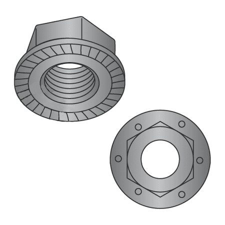 

1/2-13 Serrated Hex Flange Locknuts / Grade 8 / Black Phosphate (Quantity: 250 pcs)