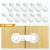Child Safety Lokcs for Cabinet 12pcs No Drill Baby Proof locks for Drawer Cabinet with Strong Adhesive Tape
