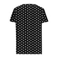 thumbnail image 5 of Womens Tops Plus Size under $10 Short Sleeved V-Neck Shirt Printed Button Casual T-shirt Black XXL, 5 of 6