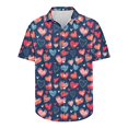 thumbnail image 3 of BiZtdJrK Lightning Prime Today Big And Tall Shirts for Men, Funny Love Heart Graphic Printed Tshirt Casual Lapel Button Down Holiday Summer Top Multicolor 4XL, 3 of 6