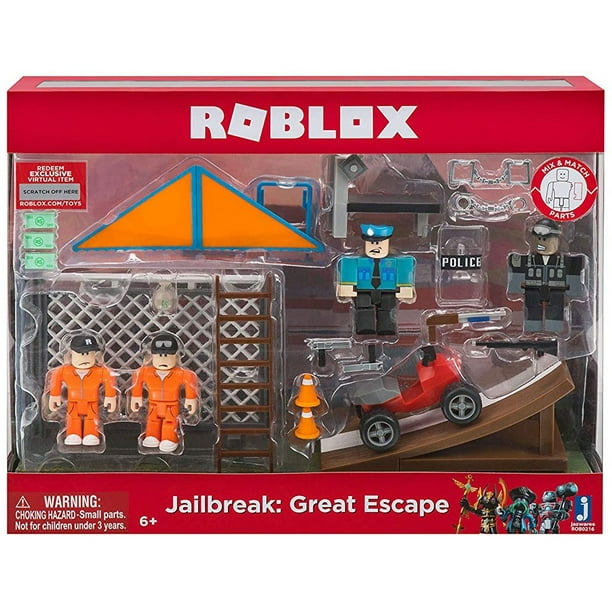 Roblox Mix Match Jailbreak Great Escape Figure 4 Pack Set Walmart Com Walmart Com - amazon com roblox action collection jailbreak swat unit vehicle includes exclusive virtual item toys games