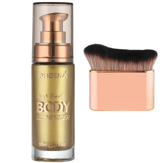 Aceite Iluminador Corporal Hilareco PHOERA 30 mL con Brocha 102 Oro