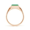 thumbnail image 2 of ANGARA Natural 1.5 Ct Emerald-Cut Emerald Signet Ring in 14K Rose Gold for Women (Size-8x6mm) | May Birthstone, Birthday, Anniversary, Jewelry Gift for Women | Natural Emerald Ring, 2 of 10