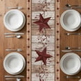 thumbnail image 4 of Table Runner 90 Inches Long for Kitchen Dining, Red Texas Star Vintage Dresser Scarf Farmhouse, Dining Table Decorations for Wedding/Parties, Farmhouse Berry Brown Wooden 13 x 90 In, 4 of 8
