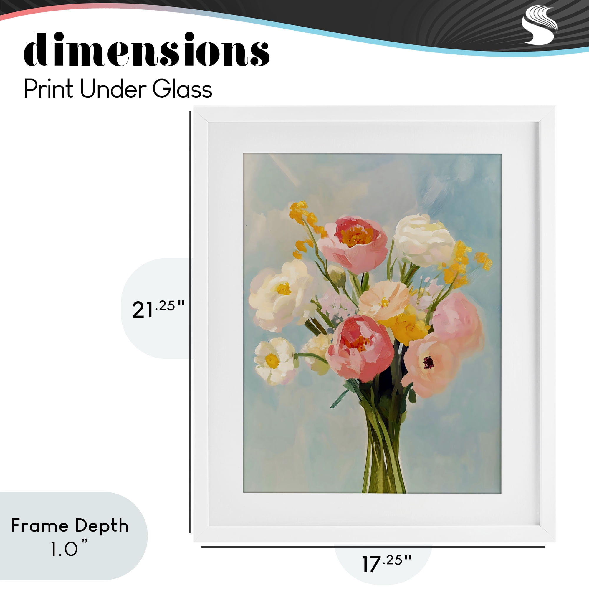 Stupell Industries Eclectic Floral Bouquet White Framed Print Under Glass, design by The Prints Vibe