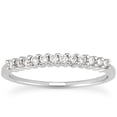 thumbnail image 1 of 14k White Gold Raised Shared Prong Diamond Wedding Ring Band Size 8, 1 of 3