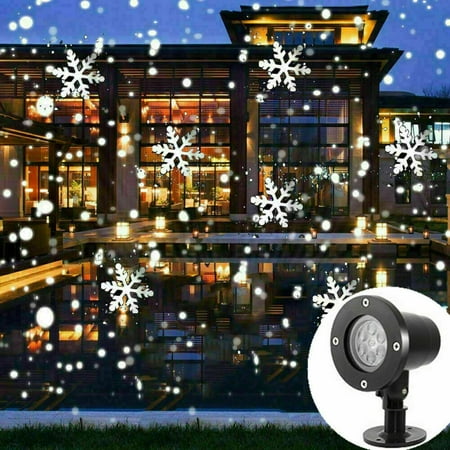 Morttic Christmas Snowflake Projector Light - 180° Rotation Snow Projector Lamp Indoor Outdoor Holiday Lights Waterproof LED Light for Xmas Party Garden Landscape Wall Decorations