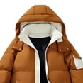 thumbnail image 4 of Sookity Mens Hooded Coats Winter Heavy Warm Quilted Jackets Zip up Down Jacket Casual Puffer Winter Jacket with Pockets Men's Windbreaker Jackets chaqueta hombre Brown,L, 4 of 8