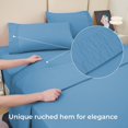 thumbnail image 2 of shiyou-Queen Sheets, Soft Microfiber Cooling Sheets Drap Lit with Corner Straps, Denim Blue Deep Pocket Luxury Hotel Cozy Bedding Set, 2 of 4