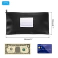 thumbnail image 2 of 11x6 Inch Money Bags with Zipper, 5Pcs PU Leather Cash Deposit Bank Pouch Envelopes Check Wallet for Coin Cosmetics Invioce Bill, Black, 2 of 6