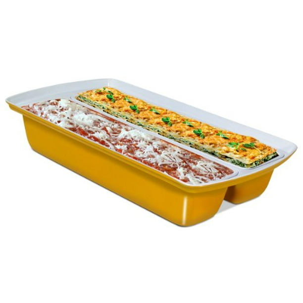 Handy Gourmet JB6563 Dual Lasagna Tray, Orange