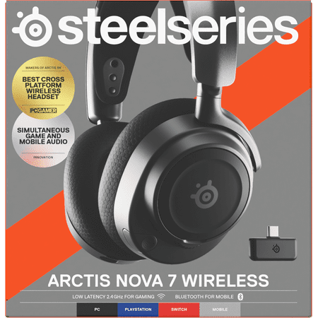 SteelSeries Arctis Nova 7 Wireless Gaming Headset — 2.4GHz & Bluetooth — PC, PS5, Switch