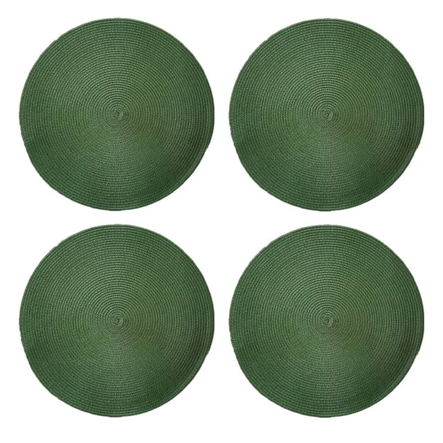 VONKY 4pièces Résistant aux Taches Tapis Ronds pour Manger Coloré et Facile d'Entretien Table Polyvalente Vert Noirâtre 2Set