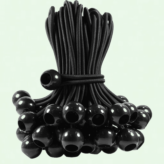 12 inch Ball Bungee Cords, Heavy Duty UV Resistant Tie Down Cord - Pack of 50