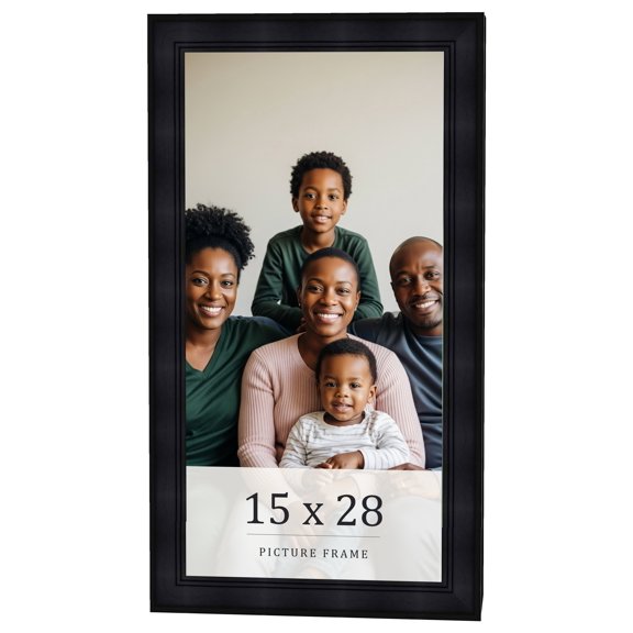 15x28 Frame Black Passaggi Solid Wood Picture Frame Width 1.5 Inches | Interior Depth 0.5 Inches |