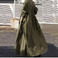 thumbnail image 3 of Autumn and winter new long sleeve big swing solid color cotton linen vintage casual loose dress women, 3 of 3