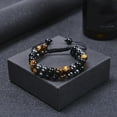 thumbnail image 2 of JikouIivo Hematite Beads Black Agate Lava Rock Stones Tiger Eye Bracelets for Men Double Layer Stress Relief Aromatherapy Essential Oil Diffuser Healing Lava Bracelet Adjustable Valentine's Day, 2 of 2