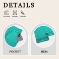 thumbnail image 6 of TEMOFON Womens Pants Cotton Linen Cropped Tapered Leg with Pockets Elastic Waistband Ankle Eyelet Hem Peacock Green M, 6 of 8