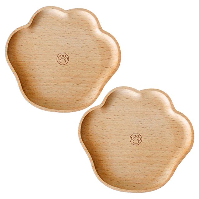 2 piezas de Adorables Posavasos de Pata de Oso de Madera de Haya - Resistentes, multifuncionales y divertidos!